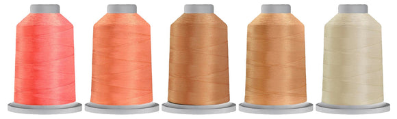 Hab+Dash Glide 40wt Trilobal Polyester Thread 1100yd Spool Designer Curated Colors: Tango, Coral, Peach, Strawberry Blonde, Cream (PEACH)