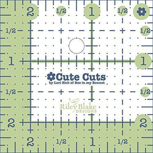 Riley Blake Designs - Cute Cut Ruler by Lori Holt - Squares Green 2.5" to 6.5"