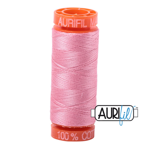 Aurifil Bright Pink 2425 MAKO 50wt Small Spool 220 Yards 100% Cotton Quilting Thread