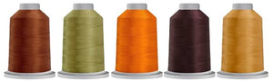 Autumn Hab+Dash Glide 40wt Trilobal Polyester Thread 1100yd Spool Designer Curated Colors: Hazel, Celery, Bronze, Wine, Dijon