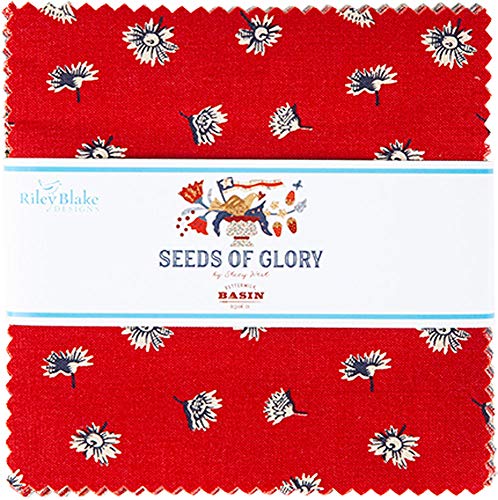 Riley Blake Fabric Seeds of Glory 5 Inch Stacker, 42 Pcs