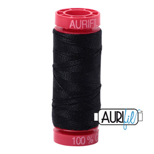 Aurifil Black 2692 MAKO 50wt Small Spool 220 Yards 100% Cotton Quilting Thread