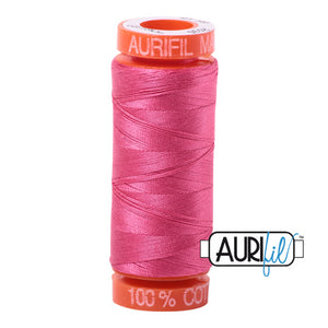 Aurifil Blossom Pink 2530 MAKO 50wt Small Spool 220 Yards 100% Cotton Quilting Thread