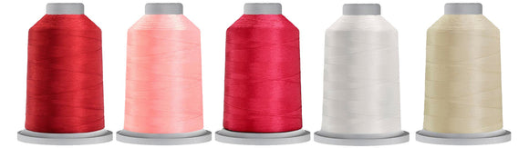 Hab+Dash Glide 40wt Trilobal Polyester Thread 1100yd Spool Designer Curated Colors: Desire, Pink Lemonade, Blossom, White, Cream (LOVE #1)